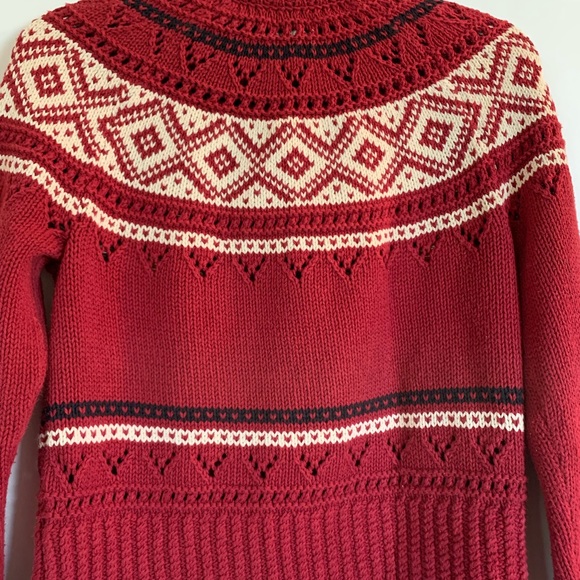 Red Patterned Women's Cardigan - Picture 6 of 8